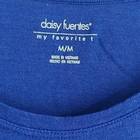 Daisy Fuentes Cobalt Blue Crew Neck Top Sz M - Picture 4 of 6